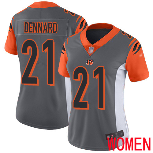 Cincinnati Bengals Limited Silver Women Darqueze Dennard Jersey NFL Footballl #21 Inverted Legend->women nfl jersey->Women Jersey